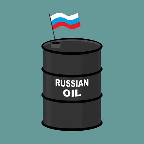 Rus varil petrol. Rusya petrol. İş illüstrasyon — Stok Vektör