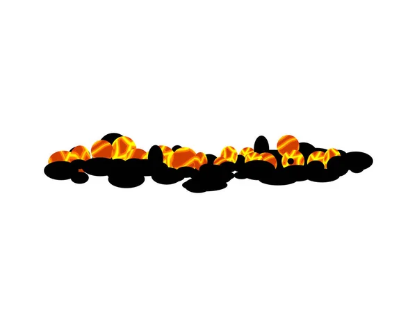 Burning charcoal isolated. hot Coal on white background — Stock Vector