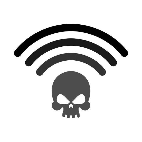 Der Tod. Wifi-Sterblichkeit. Drahtlose Verbindung Schädel. Überholmanöver — Stockvektor