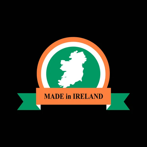 アイルランド ・ エンブレムに Mde。アイルランドの旗の記号。国立のテープ。ためのロゴ — ストックベクタ