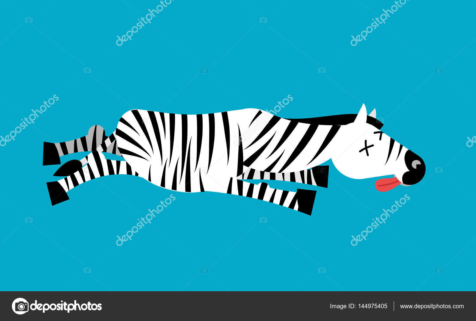 Dead Zebra. African animal deceased. Corpse of wild beast Stock Vector Image by ©popaukropa