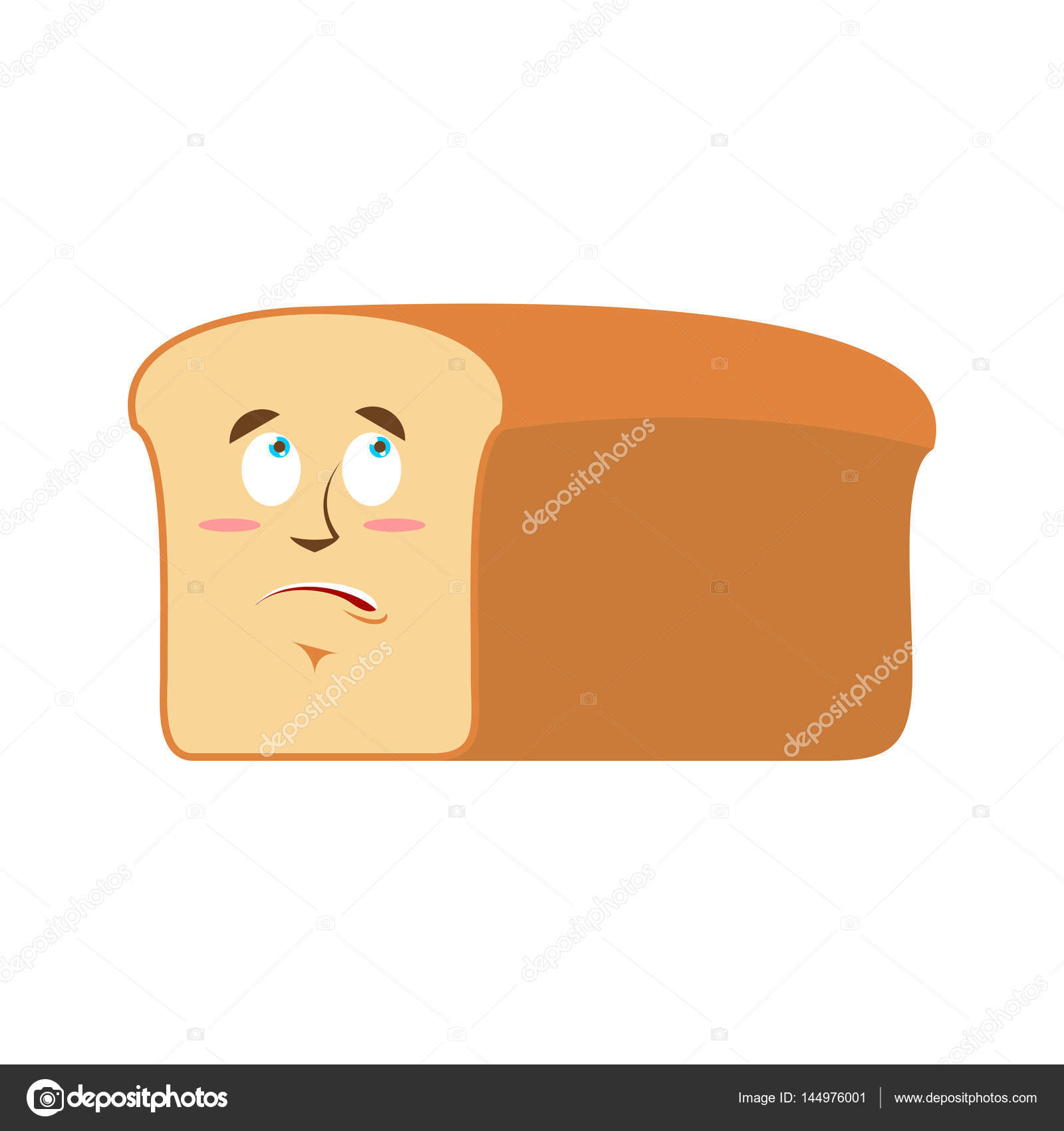 Bread Surprised Emoji Piece Of Bread Astonished Emotion Isolate Stock Vector C Popaukropa 144976001 - loaf of bread emoji roblox
