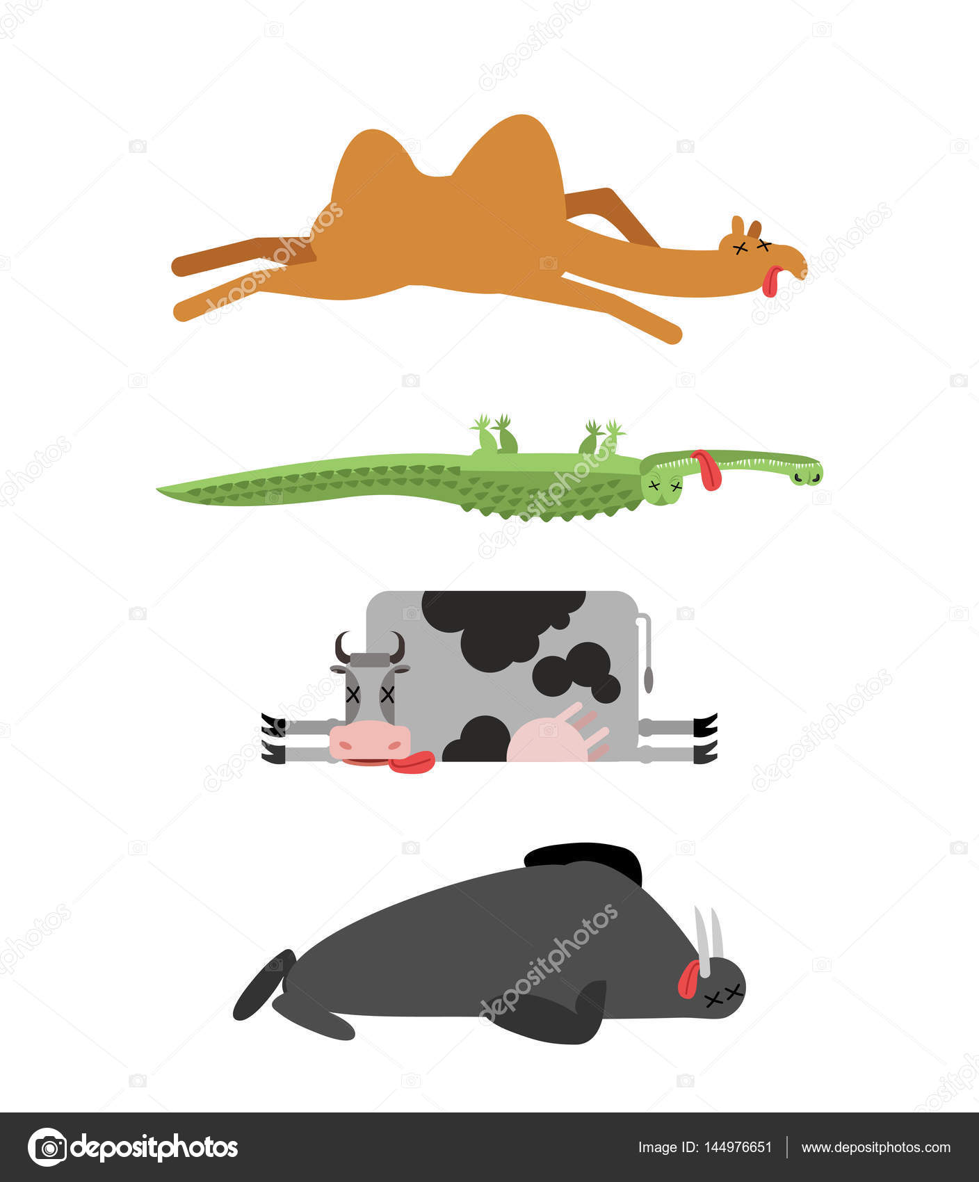 Animales muertos imágenes de stock de arte vectorial | Depositphotos