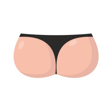 Ass isolated. fanny in thong. backside of body on white bckgroun clipart