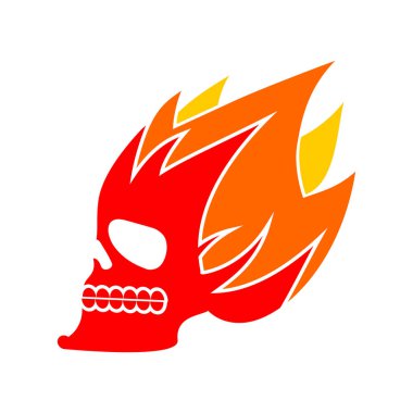 Kafatası yangın. Kafa iskelet alev. yanan kafatası dövme işareti