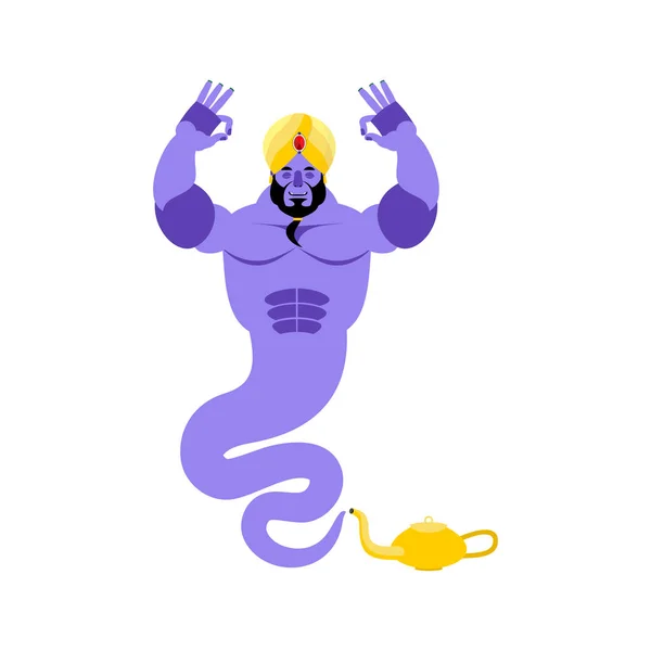 Genie yoga. Magic ghost yogi. Arabiska magiska Anden avatar — Stock vektor