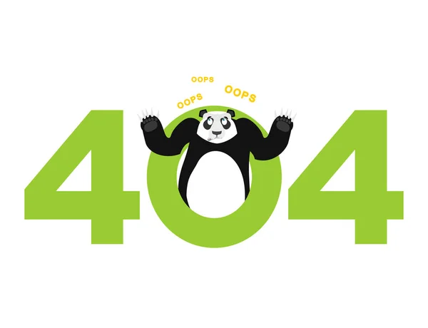 404 错误。熊猫给一个惊喜。找不到网页模板网站. — 图库矢量图片