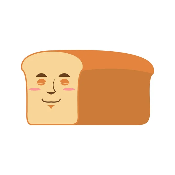 Bread Sleeping Emoji. piece of bread asleep emotion isolated — Stock Vector