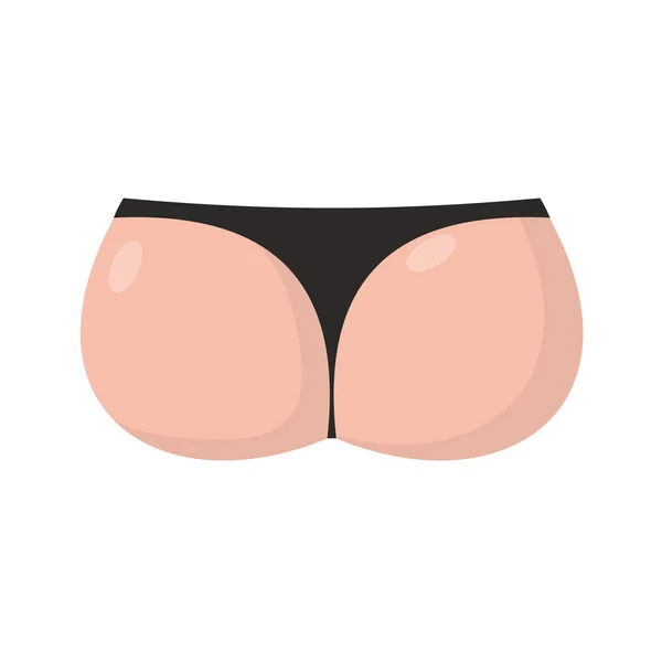 Ass isolated. fanny in thong. backside of body on white bckgroun — Stock Vector