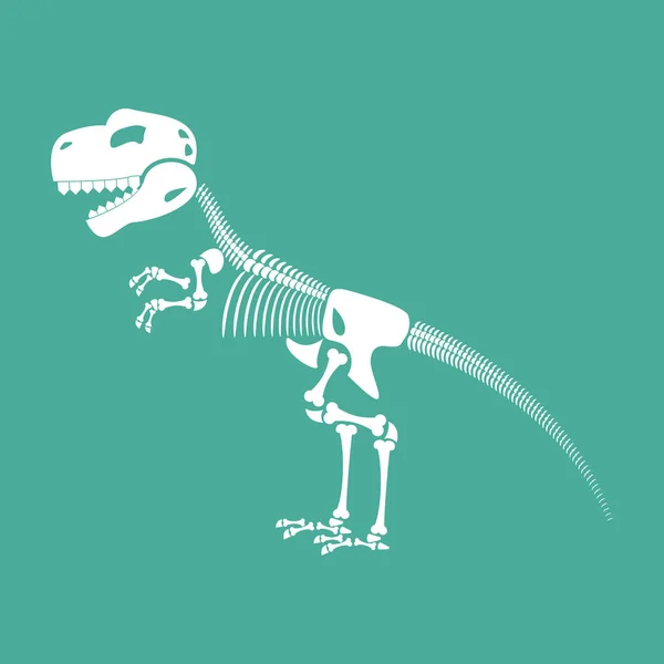 Skeleton dinosaur isolated. Dino Bones. Tyrannosaurus Skull. Pre — Stock Vector