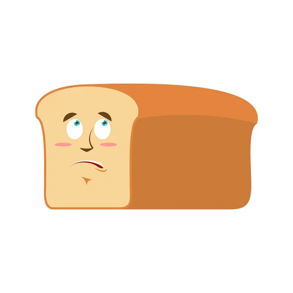 Bread Surprised Emoji. piece of bread astonished emotion isolate