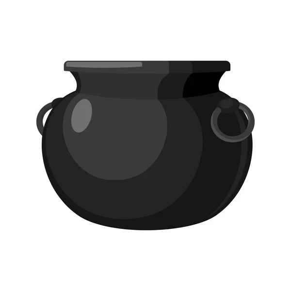 空的大锅。孤立的锅。金属的锅炉。魔法巫婆 bowle — 图库矢量图片