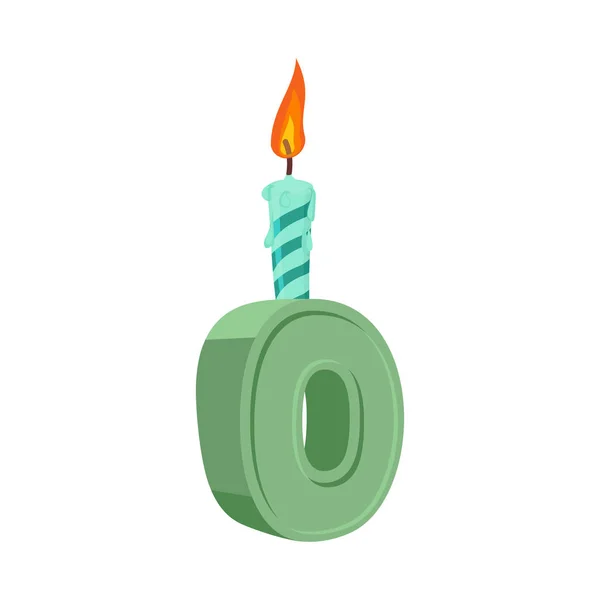 Шрифт "О день рождения". Письмо и свечи. юбилейный алфавит — стоковый вектор