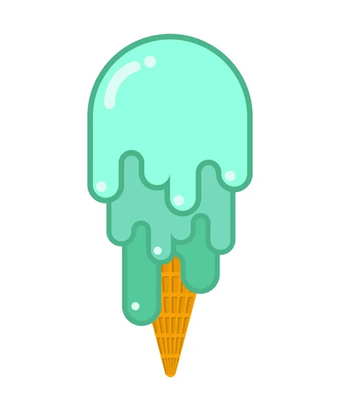 Фісташкове морозиво ізольоване. Холодне молоко зелене солодке на білому фоні — стоковий вектор