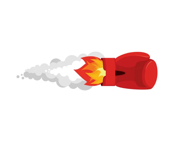 boxing glove rocket. Sport Air bomb. Fighting rocket . flaming p