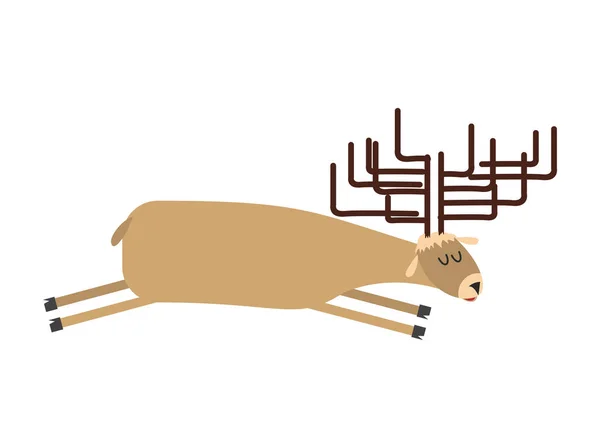 Spící jelen. divoké zvíře spí. Ospalý moose — Stockový vektor