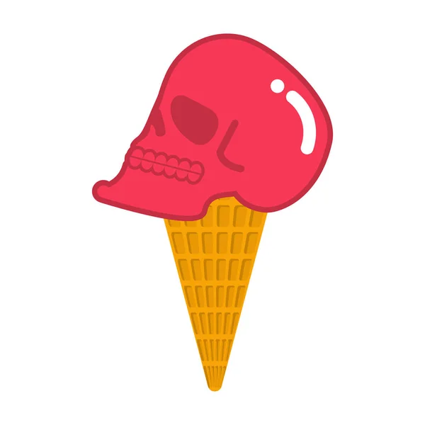 Мороженое с черепом. Сладкая голова скелета. Душистый сладкий — стоковый вектор