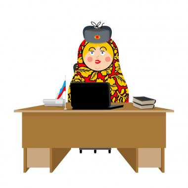 Rus hacker. Matryoshka ve laptop. IP teknoloji Rusya'da. 