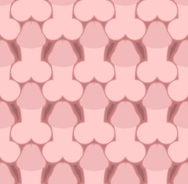 Penis seamless pattern. Body part texture. Male background clipart