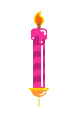 Doğum günü mumları izole kek için. Tatil mum ışığı. 