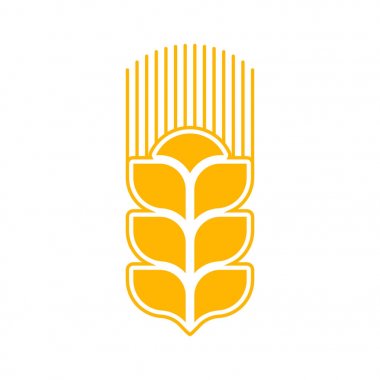 Buğday logo soyut. İzole tarım amblemi işareti