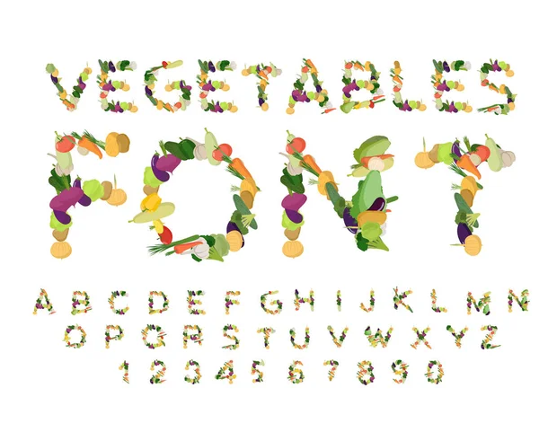 Vegetarische Schrift. Alphabet des Gemüses. Essbare Briefe. Kartoffeln — Stockvektor