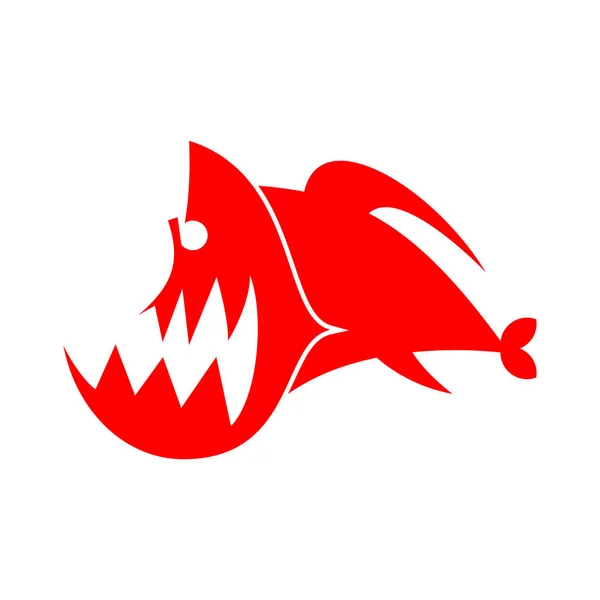 Πιράνχας λογότυπο σημάδι. Θαλάσσιο αρπακτικό ψάρια του Αμαζονίου. Οδοντωτό rive — Διανυσματικό Αρχείο