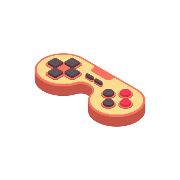 Joystick retro Isometry aislado. Gamepad Consola de juegos de 8 bits. RED — Vector de stock