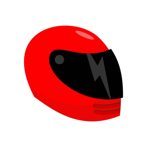 Casco moto rojo aislado. Casco Racer sobre fondo blanco — Archivo Imágenes Vectoriales