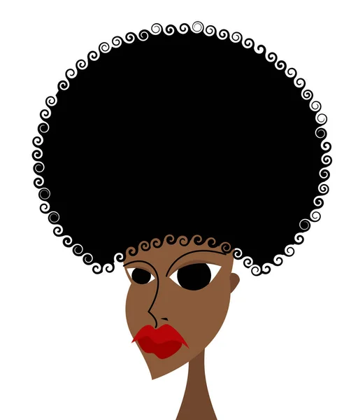 Gyönyörű afrikai lány portréja. Frizura Afro. Afrikai-amerikai — Stock Vector