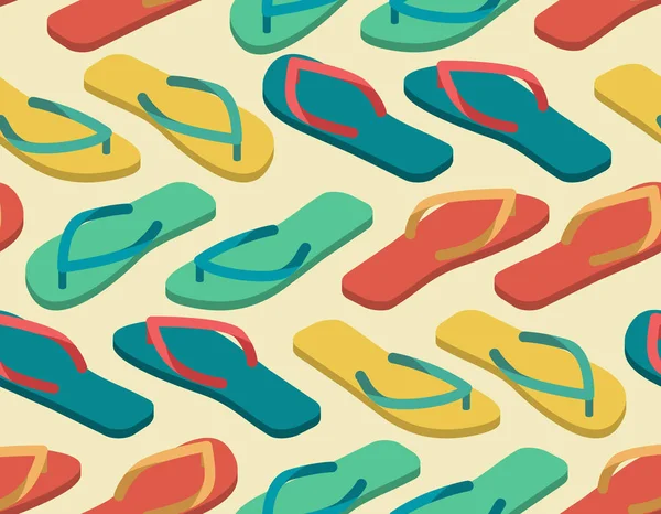 スリッパのシームレスなパターン。夏の靴飾り。ビーチ ブーツ ba — ストックベクタ