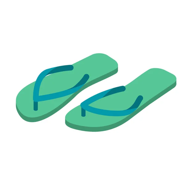 Chaussons isolés. Chaussures d'été. Signature Bottes de plage — Image vectorielle