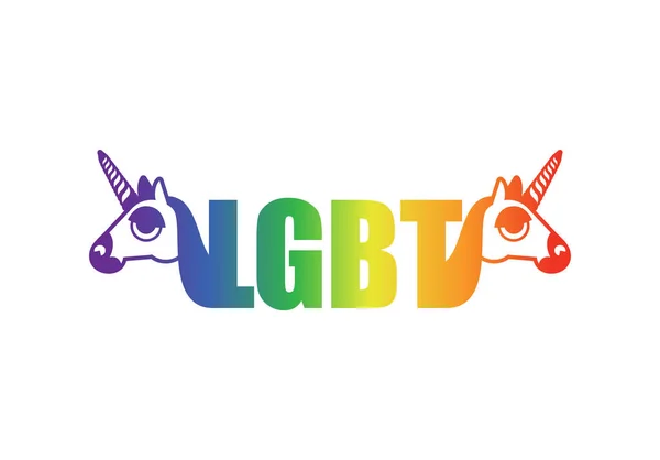 Lgbt은 유니콘과 무지개 서명. 게이 및 레즈비언, 비 세의 상징 — 스톡 벡터