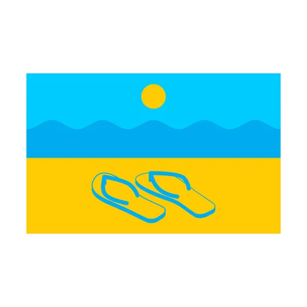 Σημαία του καλοκαιριού. Σύμβολο της ηλιακής κράτος. Παραλία και παντόφλες. Ήλιος και — Διανυσματικό Αρχείο