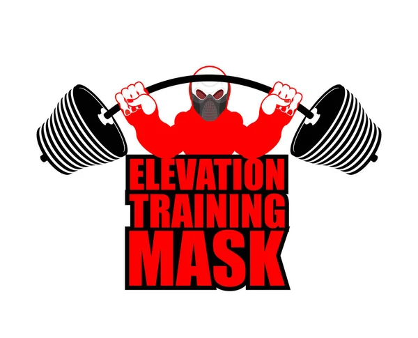 Elevation Training mask fitness. Idrottsman och skivstång. Emblem för — Stock vektor