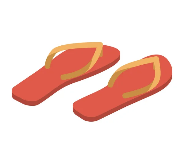 孤立的拖鞋。夏季穿的鞋。海滩靴子标志 — 图库矢量图片