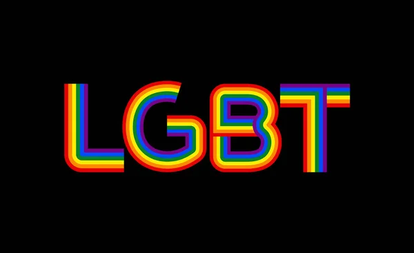 LGBT Rainbow nápisy. Symbol gayům a lesbičkám typografie l — Stockový vektor