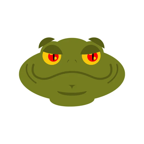 Žába veselé emoji. ropucha Avatar dobré obojživelné. Reptile emoce F — Stockový vektor