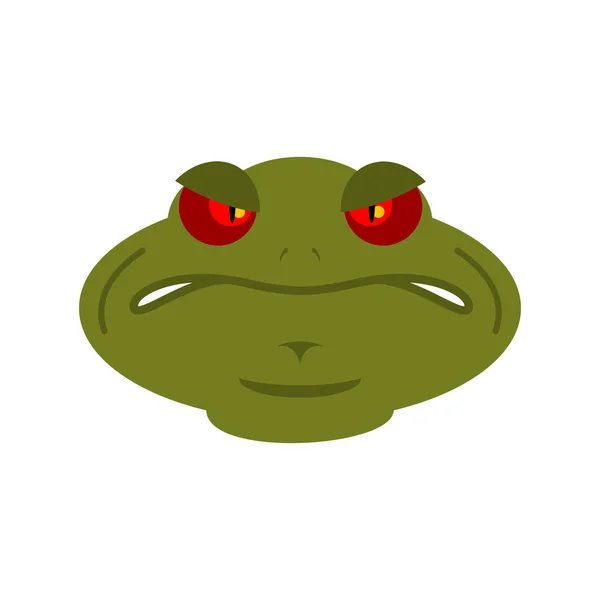 Emoji rana enojada. Sapo Avatar anfibio malvado. Emoción Reptil F — Vector de stock