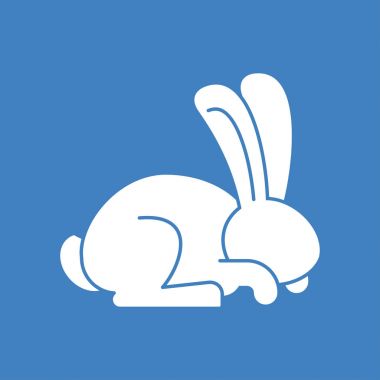 White Rabbit izole. sevimli tavşan. Bunny hayvan