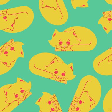 Uyuyan kedi desen. yavru kedi uyurken sorunsuz dokusu gibi. uyku p