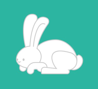 White Rabbit izole. sevimli tavşan. Bunny hayvan