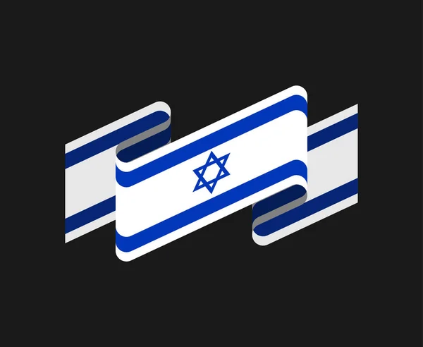 Drapeau Israël isolé. Ruban de bannière israélienne. Symbole juif de St. — Image vectorielle