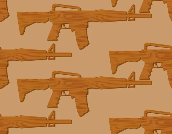 Trä pistol kids mönster. Styrelsen vapen bakgrund. Childrens mil — Stock vektor