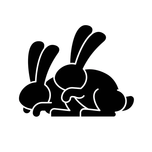 Bunny sex. rabbit intercourse. Hares isolated. Animal reproducti — Stock Vector