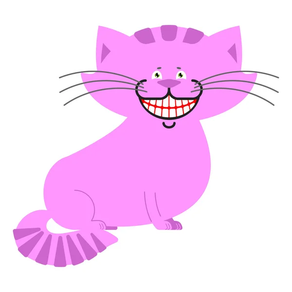 Sorriso de gato de Cheshire isolado. Fantástico animal de estimação alice no país das maravilhas . —  Vetores de Stock