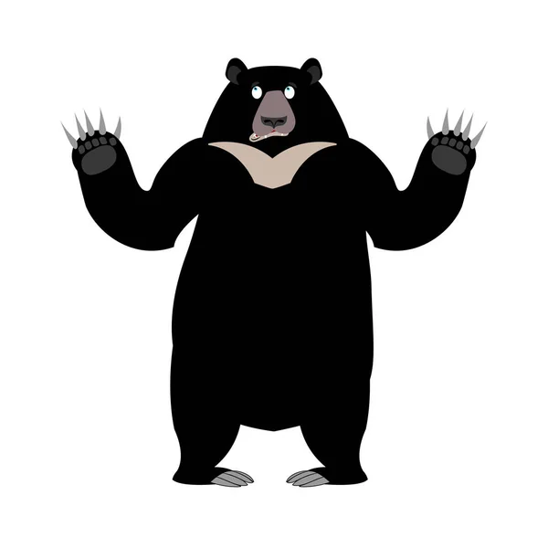 Himalaya oso Sorpresa emoción. maravilla animal salvaje emoji. ¡Blac! — Vector de stock