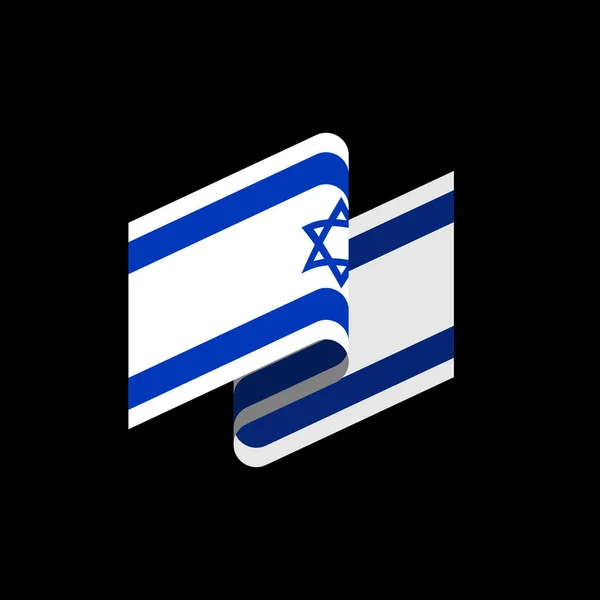 Σημαία Ισραήλ απομονώνεται. Ισραηλινή banner κορδέλα. Εβραϊκό σύμβολο του St — Διανυσματικό Αρχείο