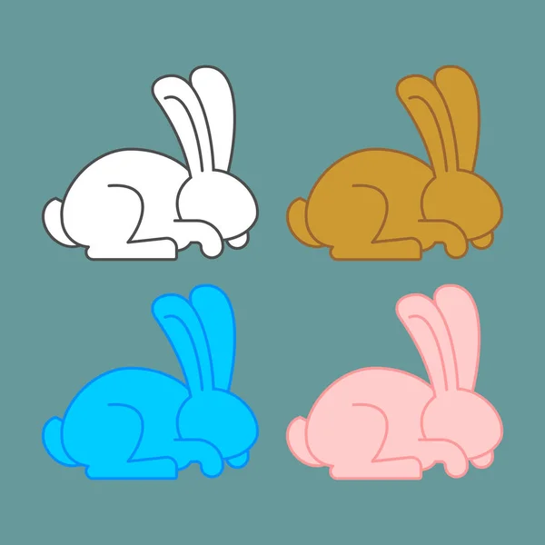 着色されたウサギは、アイコンを設定します。色とりどりのバニー コレクション — ストックベクタ