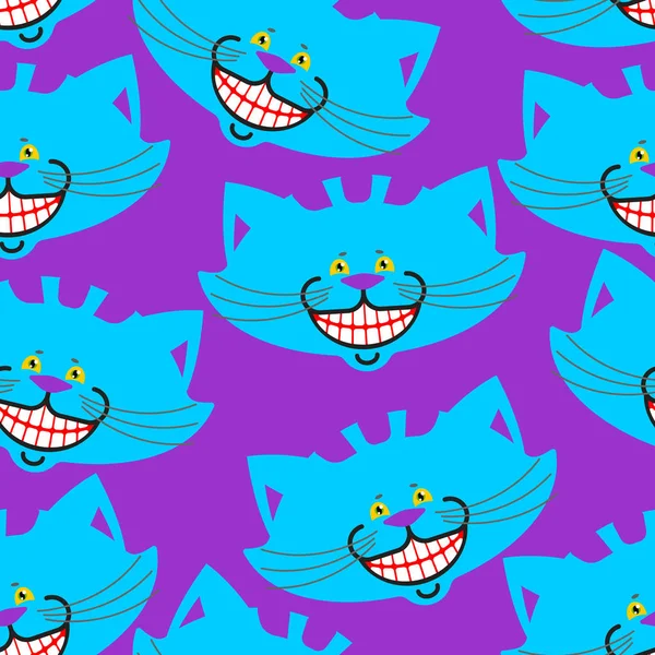 Візерунок посмішка Чеширського кота. Текстура фантастичні улюбленця Аліса в прекрасни — стоковий вектор